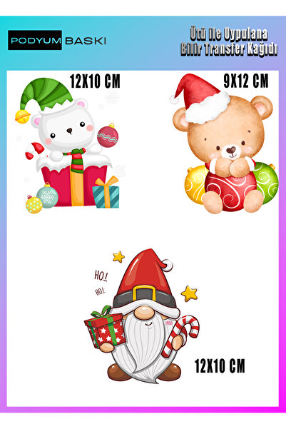 podyum baskı Iron-On Textile Dtf Printing T-Shirt Printing Christmas Set
