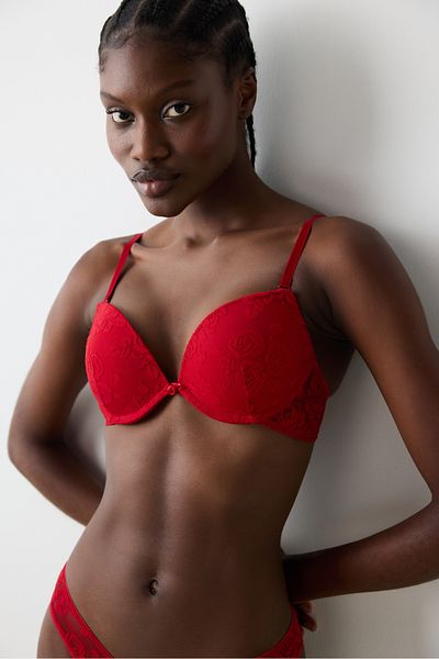 Penti Wow Push up Devore Red Bra