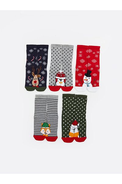 LC Waikiki Lcw Kids Mixed Christmas Themed Boy's Socks 5-Piece