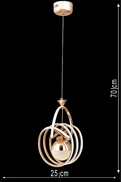 HİRALUCE Helen 3 Renk Gold ( Sarı Beyaz Ve Gün Işığı ) Led Avize Kristal Taşlı Concept