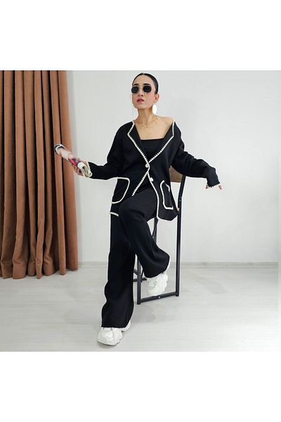 6 butik altı üstü butik Set de tricotaje cu detaliu cu nasturi nou