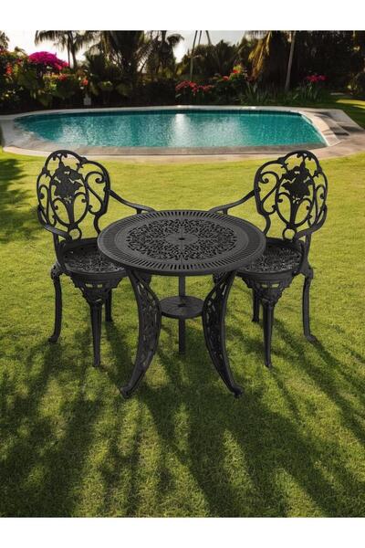 Sweet Home Masa Sandalye Ferforje görünümlü Plastik Yuvarlak Isparta Masa San...