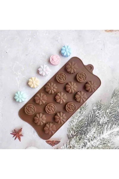 Epinox قالب سيليكون لصنع الثلج والشوكولاتة بأشكال زهور متنوعة (SCK-10)