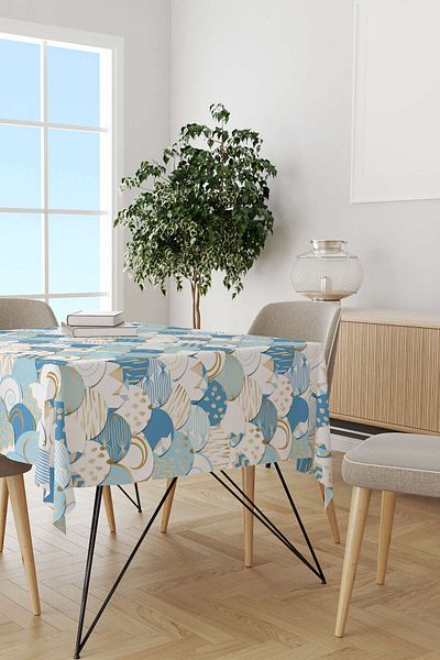 Cango Home Alb Albastru Modern Decorativ Modelat Imprimare Digitală Hanorac de birou Cgh603-ms
