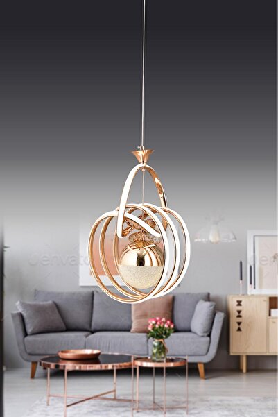 HİRALUCE Helen 3 Renk Gold ( Sarı Beyaz Ve Gün Işığı ) Led Avize Kristal Taşlı Concept