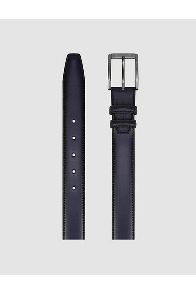 Cabani 100% Genuine Leather Navy Blue 4 cm Men's Casual Belt