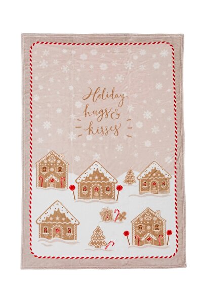 LC Waikiki Lcw Home Beige Christmas Themed Tv Blanket 100X150 cm