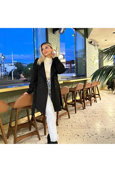 Parille Black Suede Trench Coat