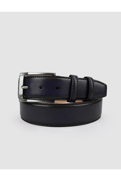 Cabani 100% Genuine Leather Navy Blue 4 cm Men's Casual Belt