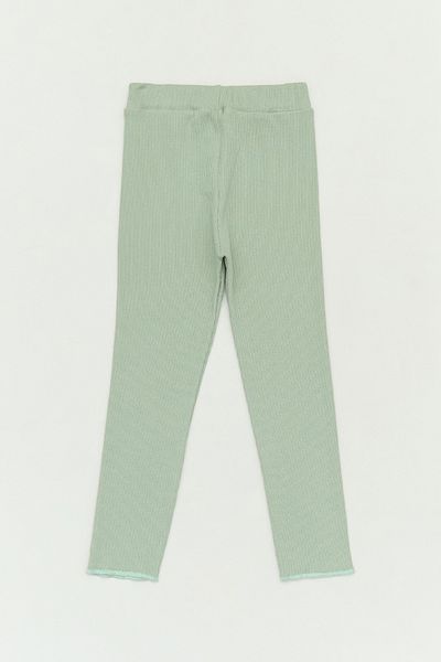 Fulla Moda 100% Cotton Ribbed Girl's Leggings with Elastic Waist