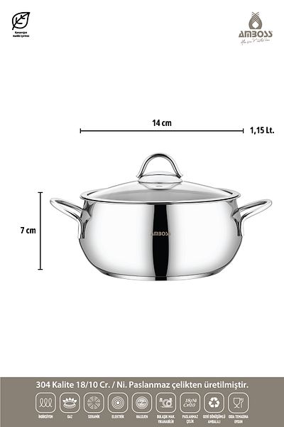 Amboss 12 Pieces Star Prime Stainless Steel Cookware Set & Steel Storage Container
