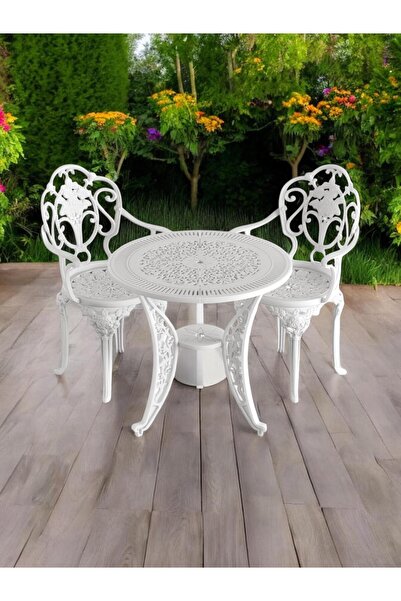 Sweet Home Masa Sandalye Ferforje görünümlü Plastik Yuvarlak Isparta Masa San...