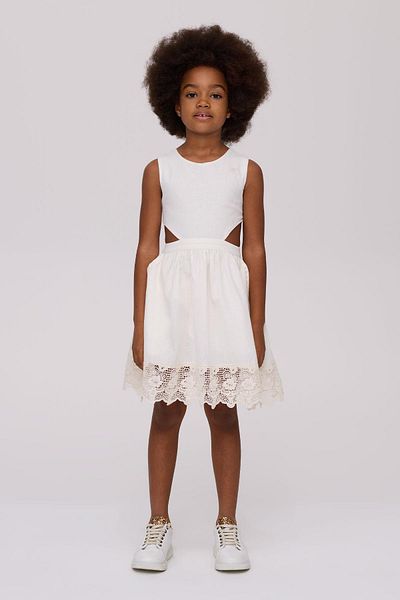 Tyess Bg Store Girls' Ecru Dress