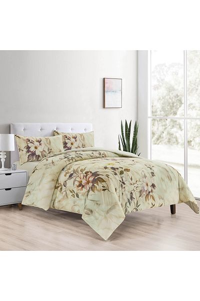 In House New Boy | Microfiber Comforter Set 4 Pieces, King, 260x240 cm, Beige