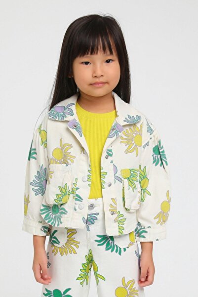 Escabel Girl's Patterned Denim Jacket 24228 Cream