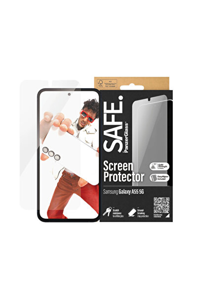 Panzer Glass واقي شاشة آمن لهاتف Samsung Galaxy A55 5G Ultra-Wide Fit - شفاف