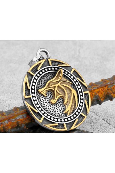 Viking Double Sided Use Witcher Hunt Geralt Wolf Necklace /Witcher Necklace
