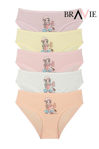 Bravie Chiloți colorați pentru fete cu tăietură bikini