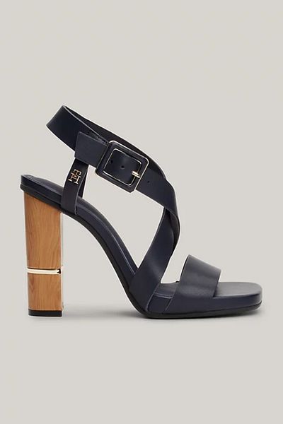 Tommy Hilfiger Women's Th Monogram Metallic Leather Shoes - Navy Blue