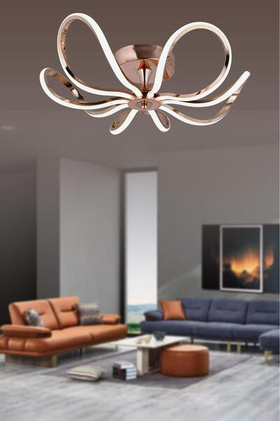 HİRALUCE Milano 3 Renk Kumandalı Ve Dimmerli Gold ( Sarı Beyaz Ve Gün Işığı ) Luxury Led Avize