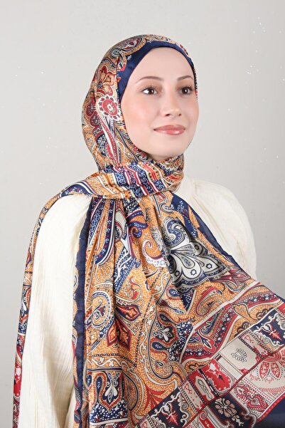 ARMANDA Linda Etnik Desen Şal 1717-2 Lacivert