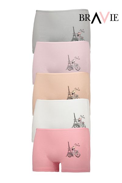Bravie Chiloți boxer pentru fete colorate ilustrate pentru biciclete Brv1-pbx