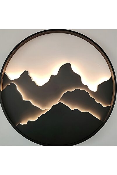 BhdrPleks 3 BOYUTLU LEDLİ DAĞ DESENLİ TABLO