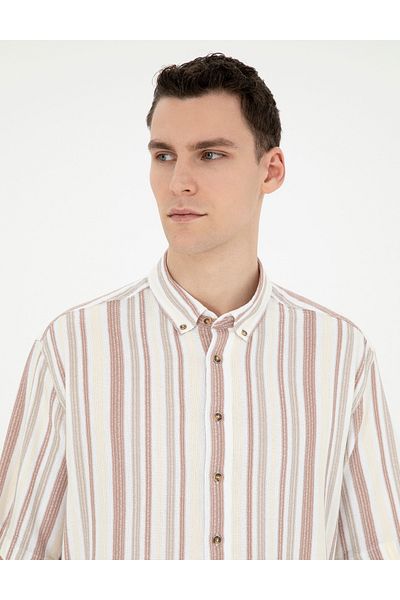 Pierre Cardin Καφέ Oversize κοντομάνικο πουκάμισο 50285540-VR197