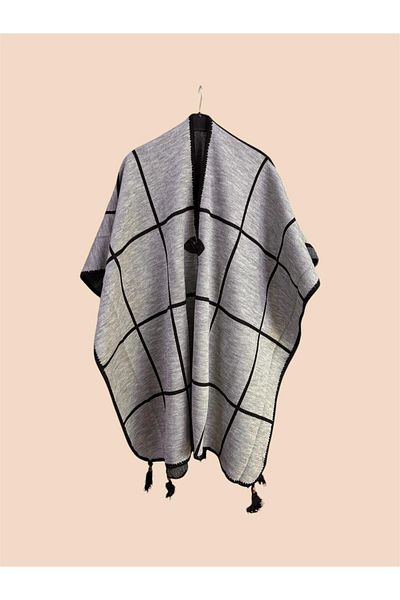 Bytoktay Knitwear Steel Knit Thick Mother Shoulder Scarf Shawl Poncho
