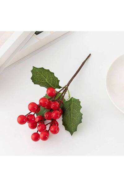 Genel Markalar Kırmızı Kokinalı Yapay Çiçek, 18 cm, Yılbaşı Dekorasyonu, 1 adet