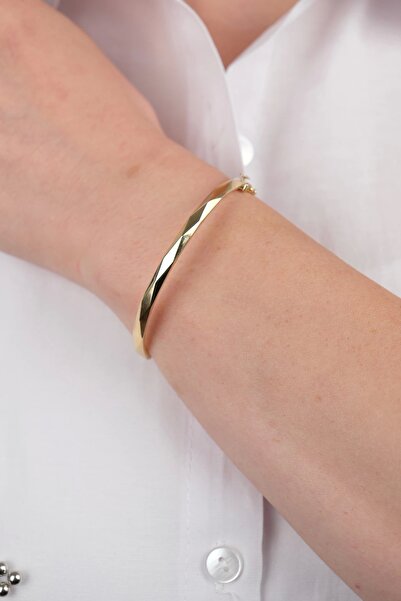 Güzide Kuyumcu 14 Ayar Altın Desenli Kelepçe