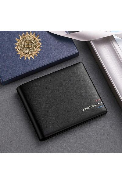 Laorentou Original Italian Genuine Leather Card Holder Men's Wallet