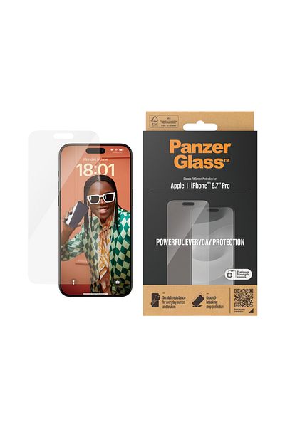 PanzerGlass واقي شاشة ايفون 15 برو ماكس - شفاف