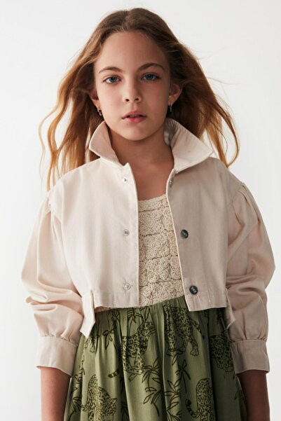 nk kids Girl's Crop Seasonal Jacket 36704 Cream