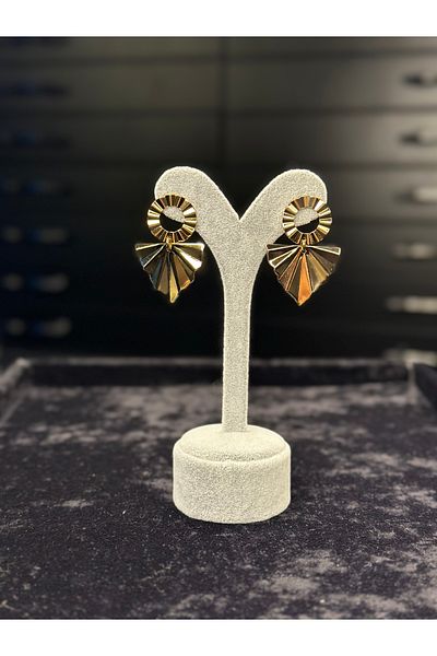 Amber Gold Propeller Steel Earring