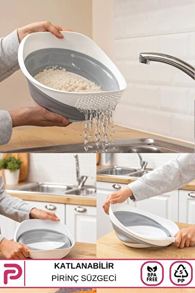 Poomy Kolay Katlanır Pirinç Süzgeç, Çok Fonksiyonlu Katlanır Pirinç Süzgeci