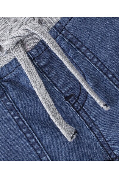 Babyhug Cotton Spandex Knee Length Stretchable Denim Shorts - Blue