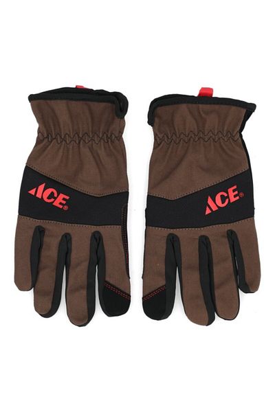 ACE Canvas Padded Synthetic Leather Gardening Gloves Large