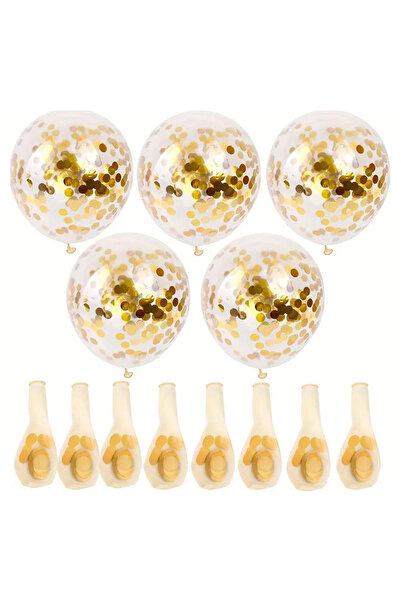 KAR TANESİ 10 adet ALTIN KONFETE BALON