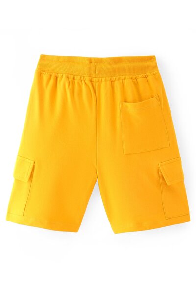 Pine kids Cotton Knit Above Knee Length Text Print  Shorts - Gold Pine