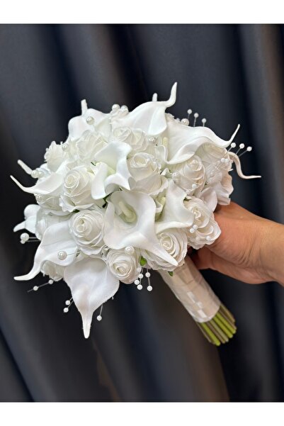 GELİNÇİÇEKCOM İNCİLİ GÜL & GALA BUKETİ