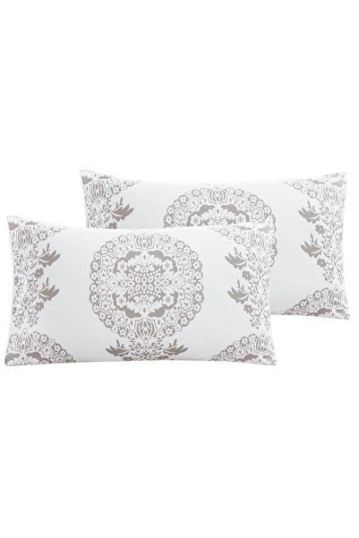 In House Larry | Microfiber Comforter Set 4 Pieces, King, 260x240 cm, White & Grey