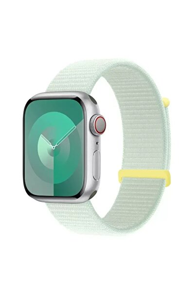 Alstrap Apple Watch 5 6 7 8 9 10 Uyumlu 44 45 46 49mm Kumaş Hasır Cırtlı Kordon