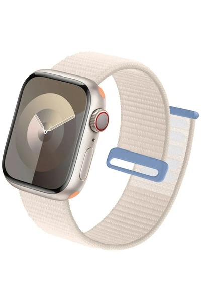 Alstrap Apple Watch 5 6 7 8 9 10 Uyumlu 44 45 46 49mm Kumaş Hasır Cırtlı Kordon