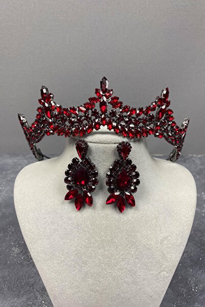 Limelia Set de coroană și cercei cu henna de mireasă din piatră din Veneția