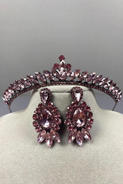 ESPEREST Set de cercei cu coroană și cercel cu picătură de henna de mireasă r...