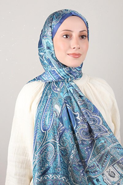 ARMANDA Linda Etnik Desen Şal 1717-17 İndigo