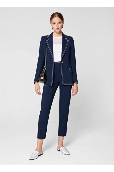 Escada Dikiş Detaylı Yüksek Bel Dar Paça Yünlü Pantolon