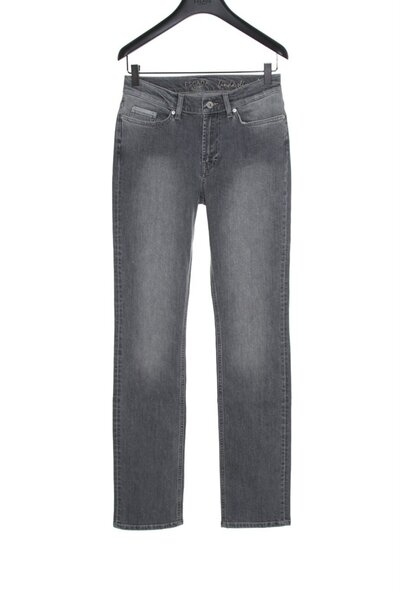 Escada Boru Paça Yüksek Bel Gri Pamuklu Jean Pantolon