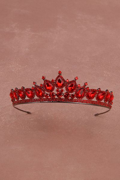 Hayalperest boncuk Coroana de mireasa cu piatra de cristal cu aspect de strass Coroana de noapte cu piatra de cristal Henna rosie